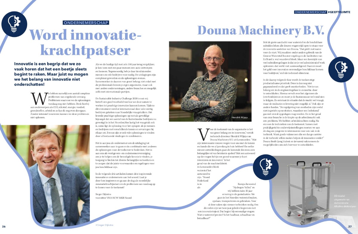 Publicatie Douna Machinery in ledenmagazine VNO-NCW Noord | Douna Machinery